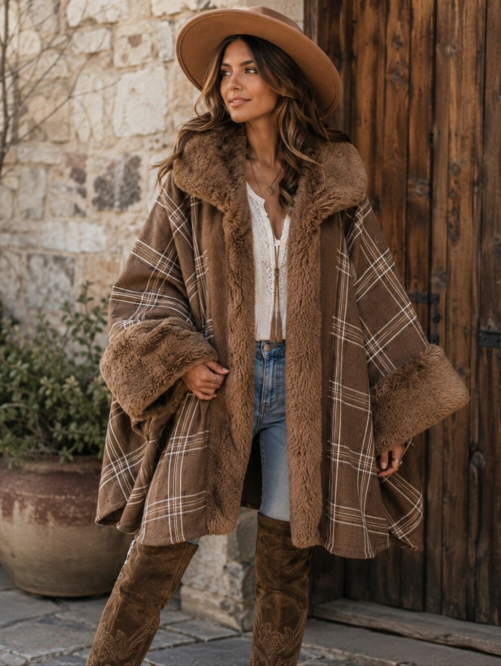 Super Cozy Faux Fur Oversized Dolman Cardigan Sweater Kimono